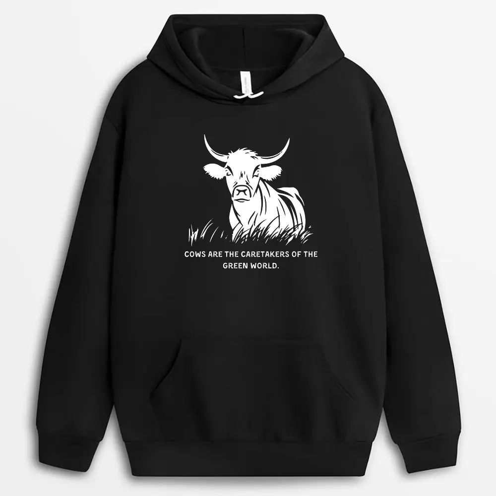 Cows Are The Caretakers Of The Green World Soxyxtee Hoodie - Black