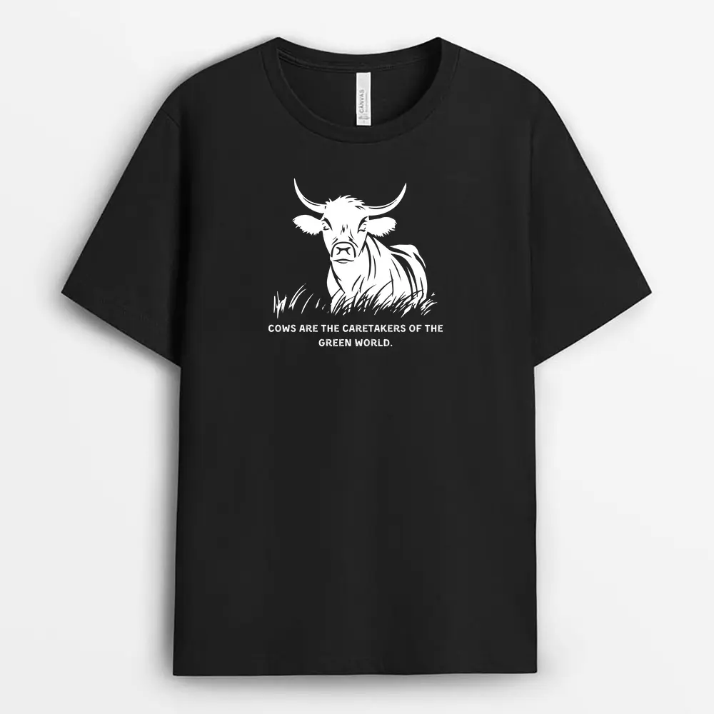 Cows Are The Caretakers Of The Green World Soxyxtee T-Shirt - Black