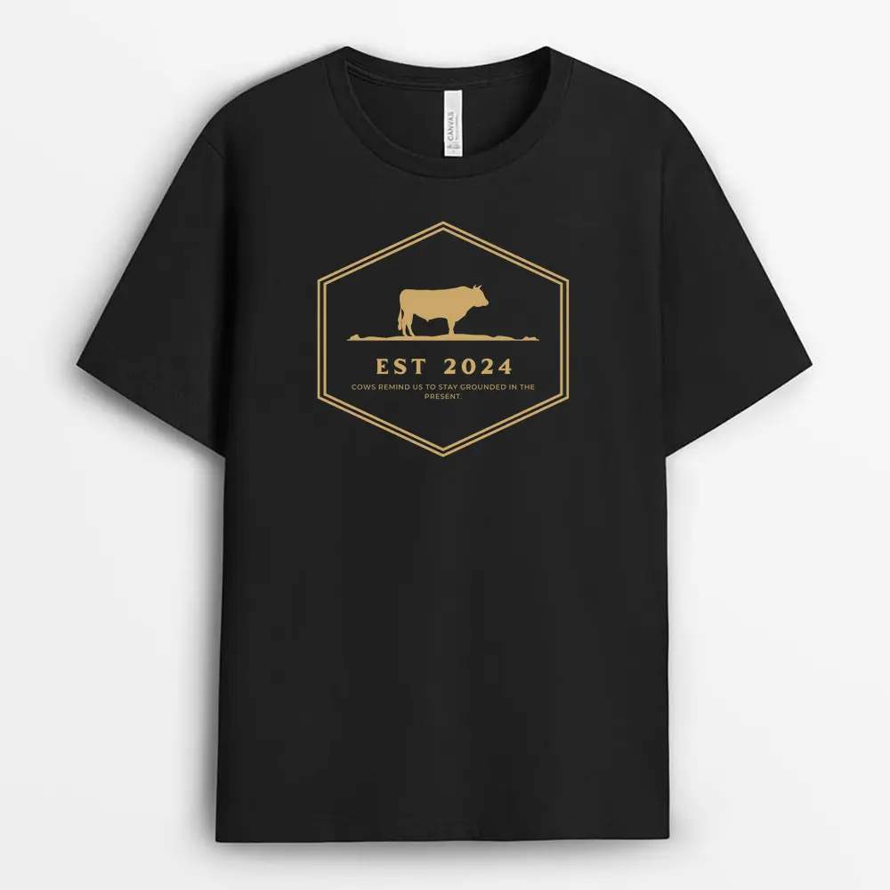 Cows Remind Us To Stay Grounded In The Present Soxyxtee T-Shirt - Black